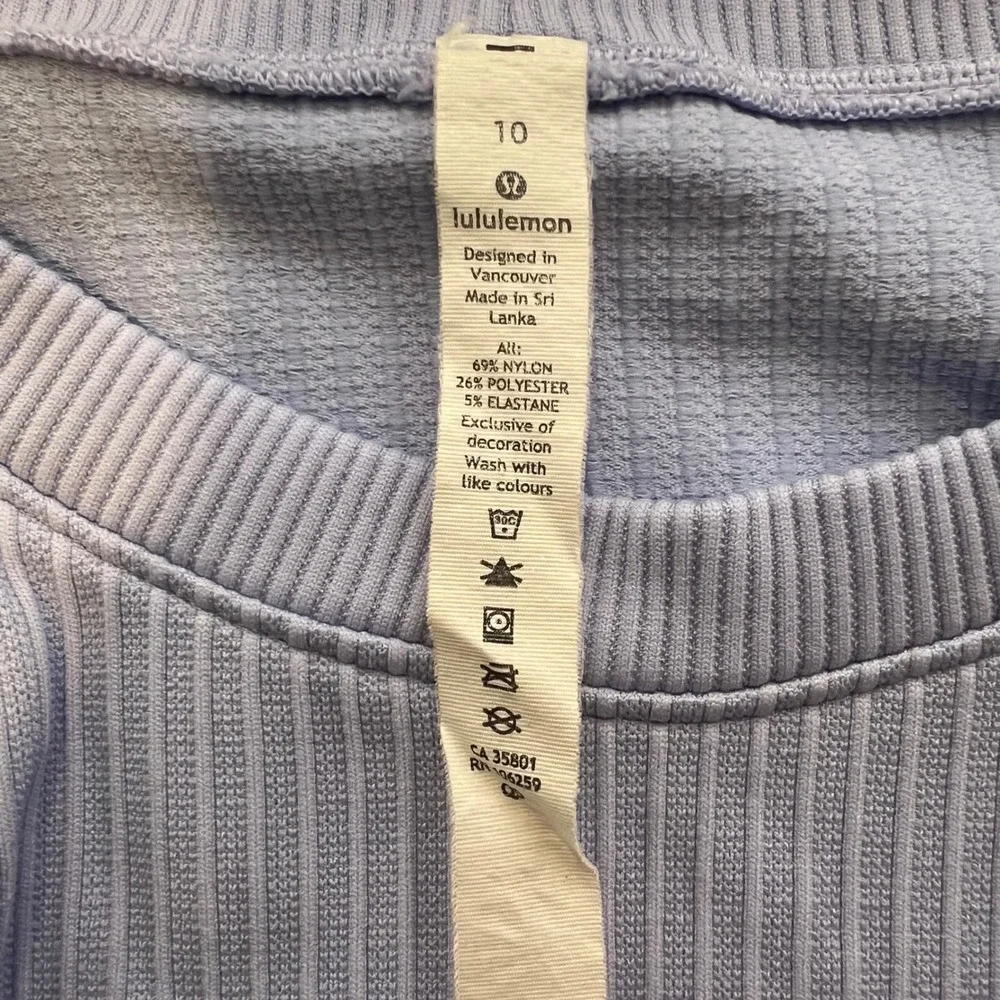 Lululemon Rest Less Pullover Ribbed Long Sleeve Top Size 10 Performance Training